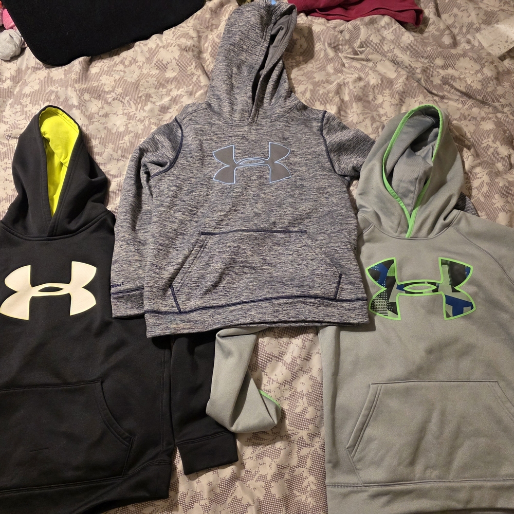 Under Armour Kids' Hoodie Trio - Black, Gray, Blue